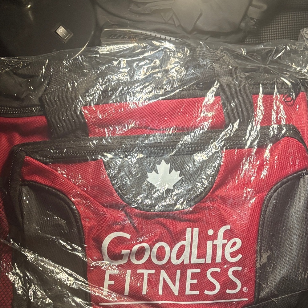 Goodlife Fitness Red and Black Duffel Bag